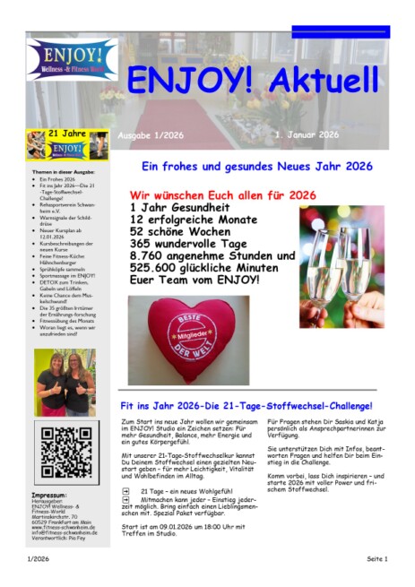 Titelblatt ENJOY! Aktuell Nr. 12 aus 2025