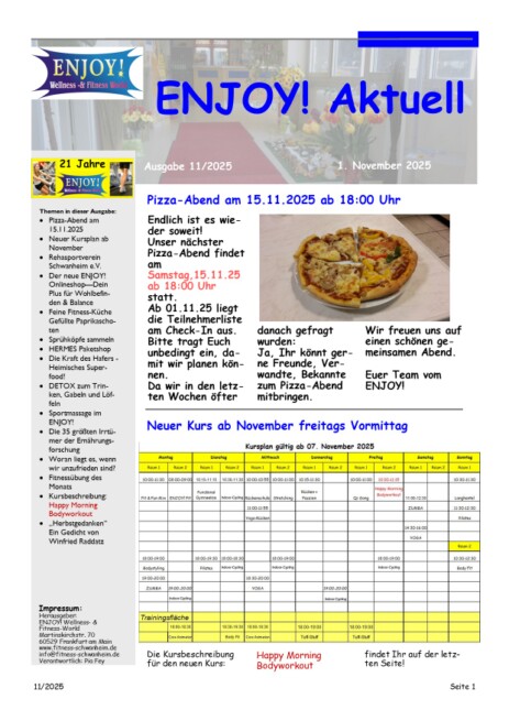 Titelblatt ENJOY! Aktuell Nr. 9 aus 2025