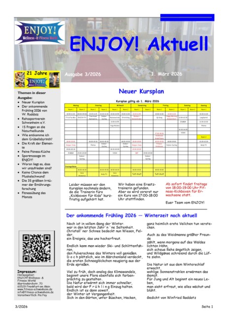 Titelblatt ENJOY! Aktuell Nr. 12 aus 2025